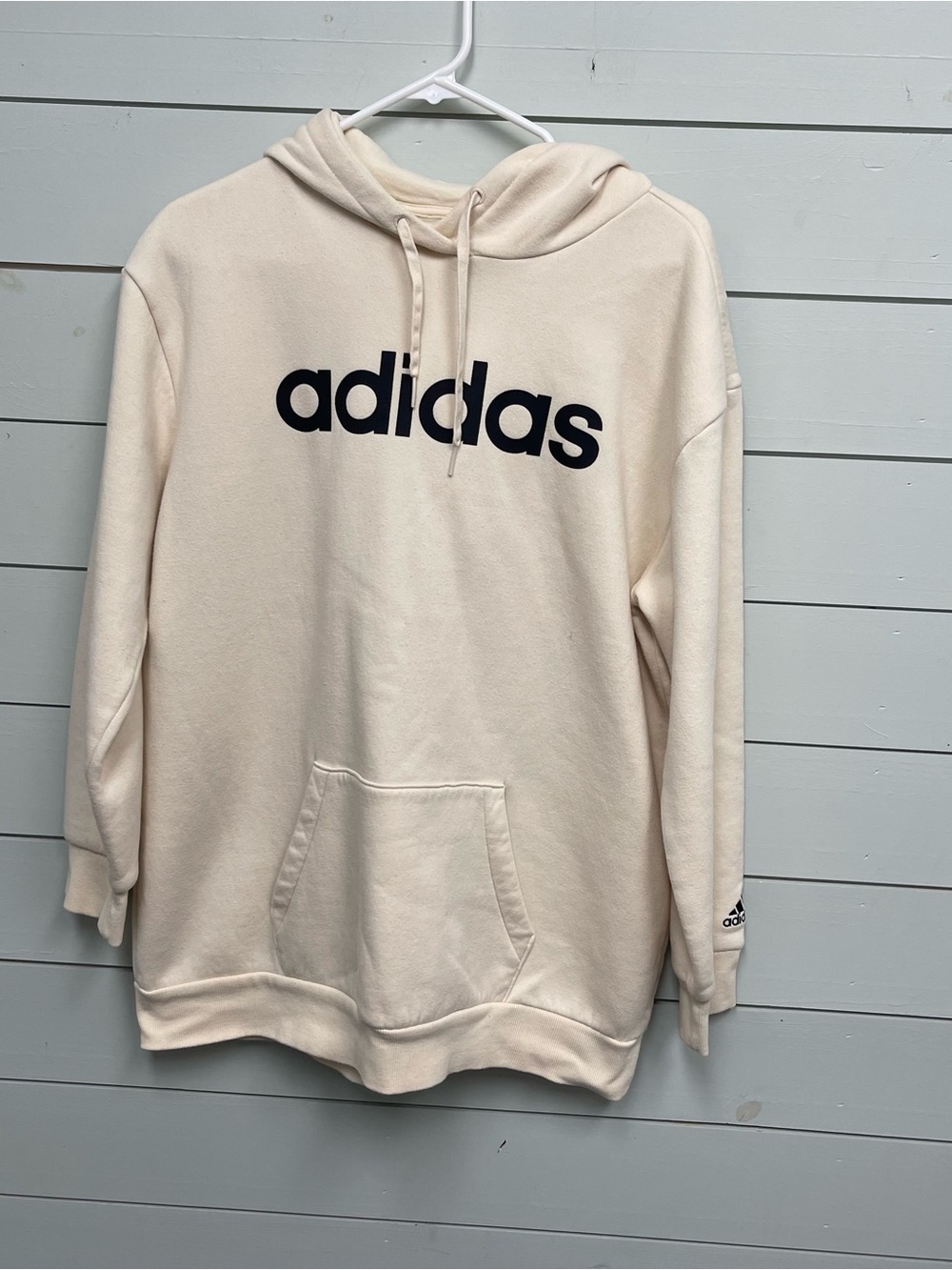 Adidas cream and black sweatshirt‎ hoodie men's size medium